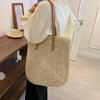 Yogodlns Summer Large Capacity Straw Shoulder Bag Rattan Beach Bags Woven Handle Bag