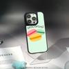 Macaron Cute Pink Girl Pattern Phone Case for iPhone 17 16 E 15 14 13 12 Pro Max Sheepskin Silver-edged Protective Case
