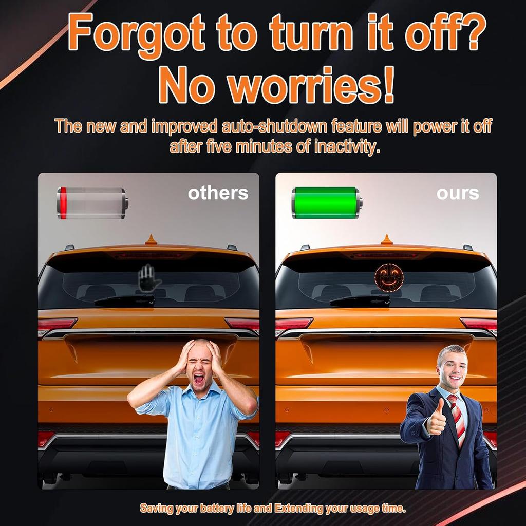 4 Emojis And 4 Gestures Middle Finger Car Light With Remote, Road Rage LED Sign For Car, Ideal Gifted Car Accessories, Fun Car Gadgets For Men And