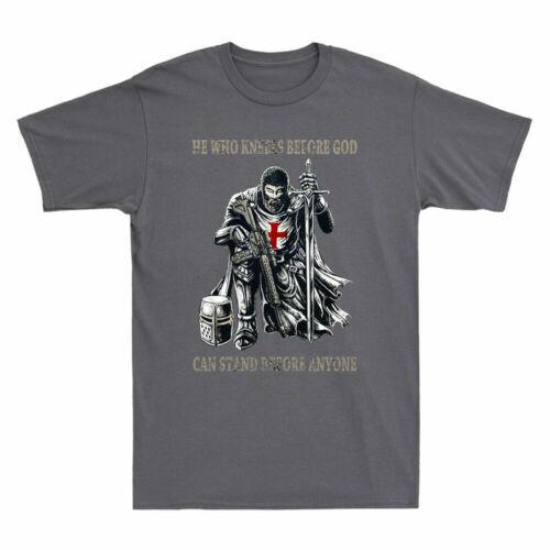 He Who Kneels Before GOD Can Stand Before Anyone Vintage Men T-shirt Black Tee XXXXL