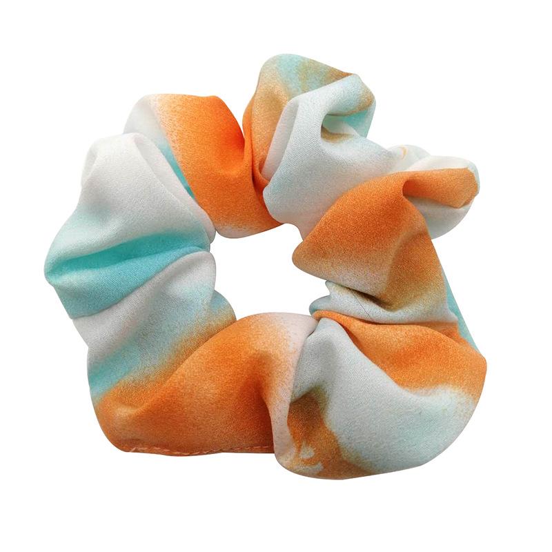 Korean Chiffon Floral Scrunchie - Elegant Large Hair Tie for Sports