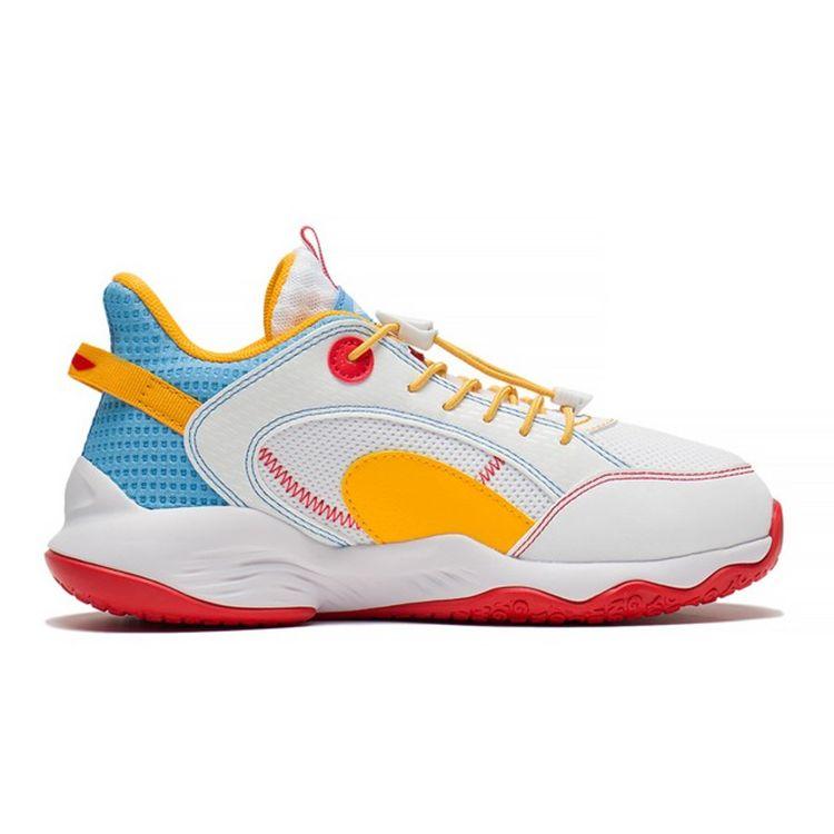 Li Ning Primary 2.5 Non-Slip Durable Low-Top Basketball Shoes Kids sneakers White Yellow YKBS052-5
