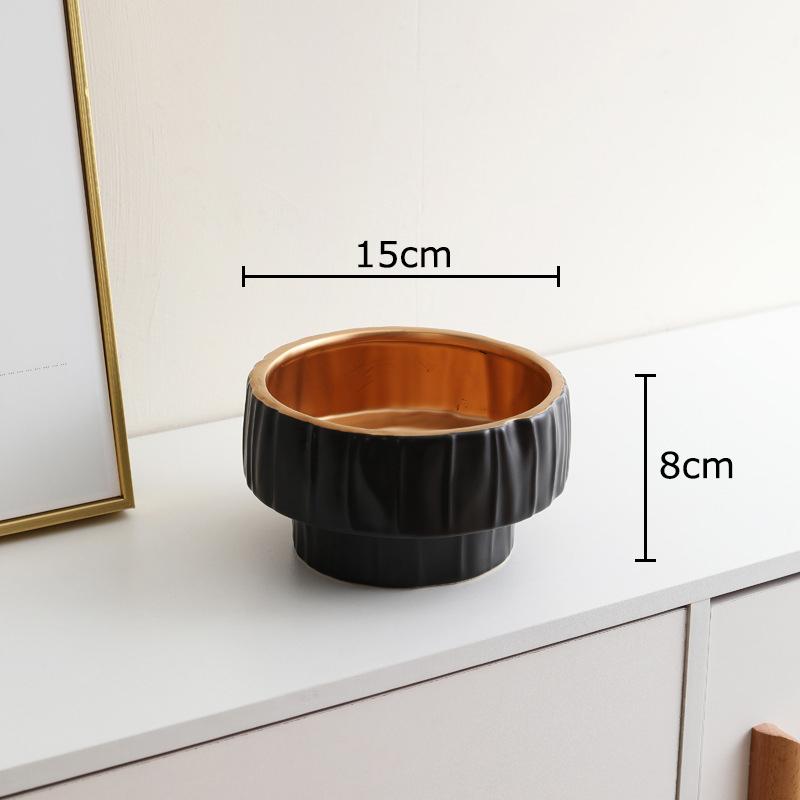 

Minimalist Black Gold Ceramic Vase Desk Decoration Ornaments Flower Pots Flowers Arrangement Floral Vases Room Aesthetic Decor