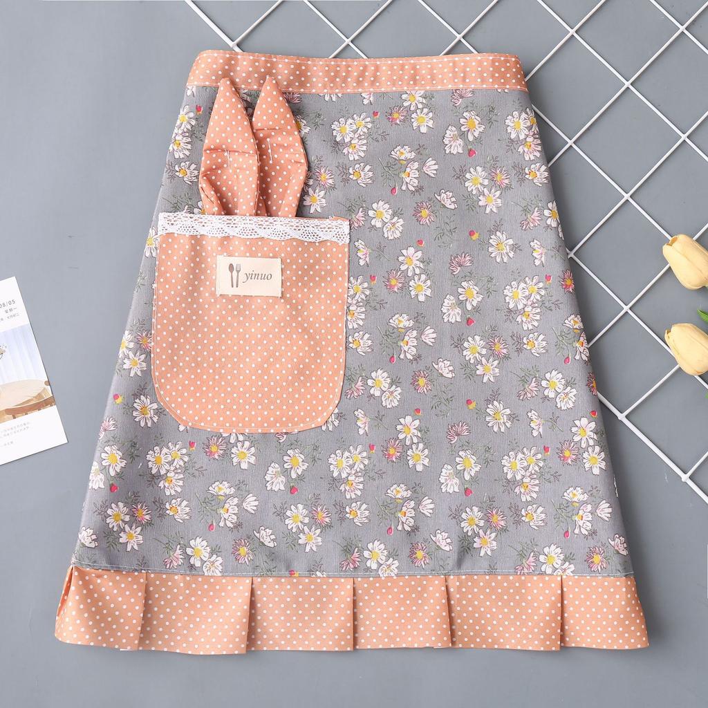 Haushalt schmutzabweisend Hausarbeit Küche Kochen Mode Schürze weibliche Tournüre Rock Taillenschürze klein frisch Arbeitsschürze