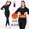 Thermal Underwear Set Men Women Double Layer Warm Base Top Pants Pure Color Cotton Blend