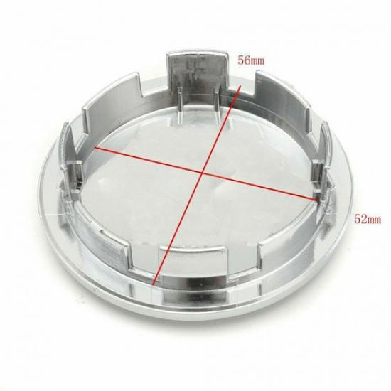 4Pcs Chrome Car Wheel Center Cap Tyre Rim Hub Caps Cover ABS 65mm (in 56mm)