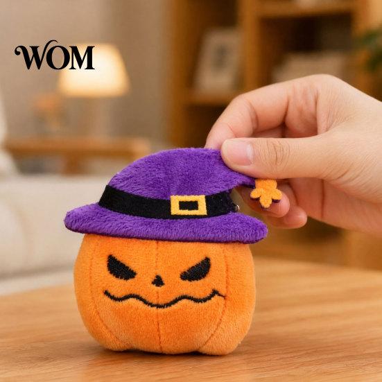 Non-toxic Cat Chew Toy Halloween Theme Toy, Soft Ghost Bat Pumpkin Plush Cute Stuffed for Indoor Cats Boredom Relief Pet