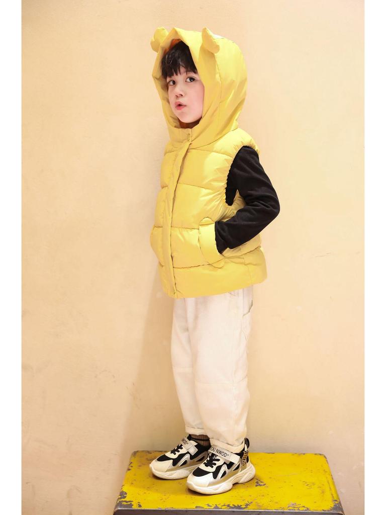 Kids' Hooded Vest: Cute Ears Sleeveless Autumn/Winter Jacket for Boys & Girls