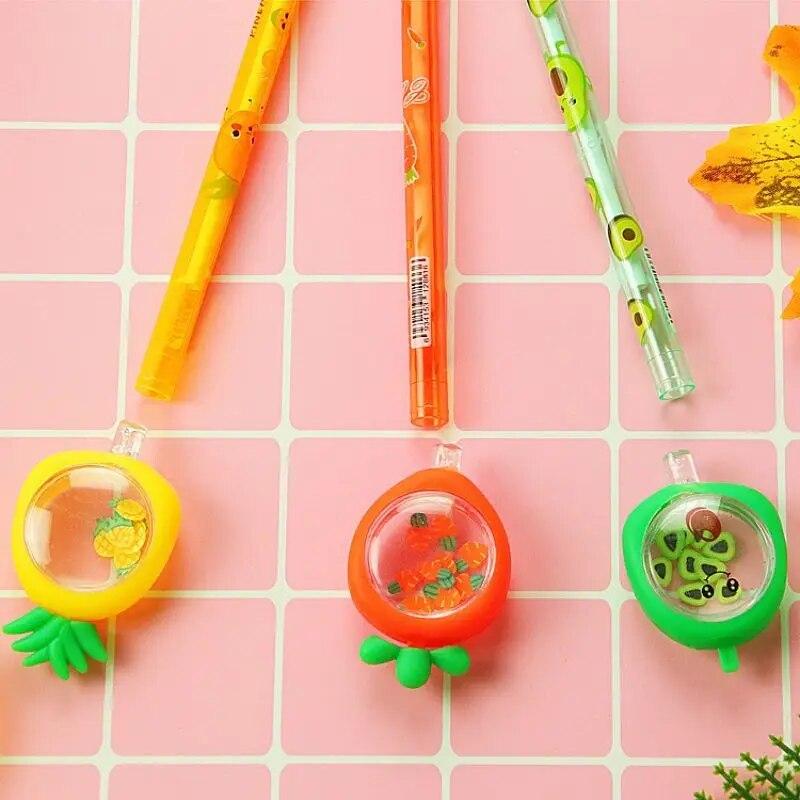 1 Piece Stationery Kawaii Gel Pen School And Office Supplies Creative Fruit Glitter Recreation Cute Gel Pen