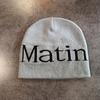 Streetwear Matin Letter Knitted Beanie Warmth Ear Protection Cold Cap Seasons