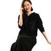 2023 Autumn/Winter Hooded Mid-Length Cashmere Knit Long Dress - Thick, Loose, and Versatile