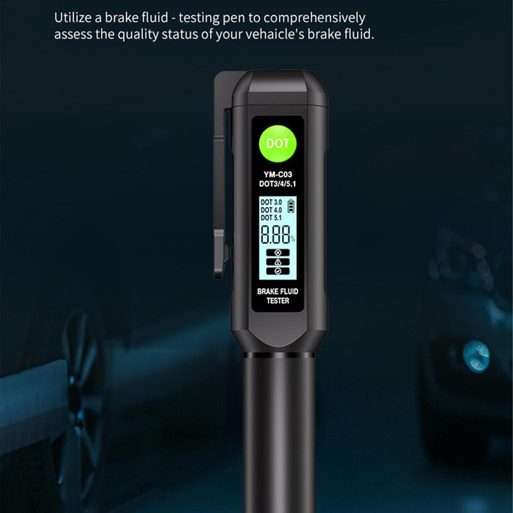 Brake Fluid Moisture Tester Auto Brake Diagnostic Checker Tool Digital Display Buzzer Alarm Precise Detector For Automotive Road