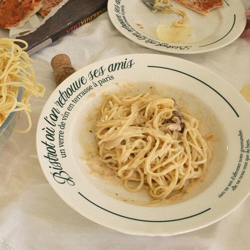 French Retro Pasta DishMinority Design Premium Breakfast Plate Ritual Tableware Ceramic Western Dining Plate