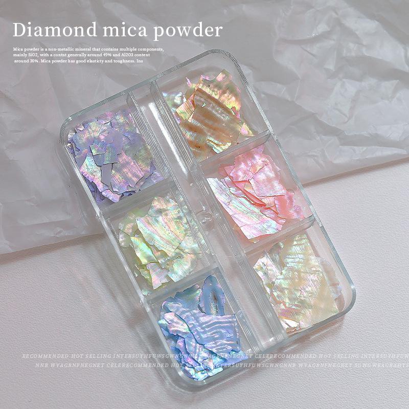 Japanese Aurora Fantasy Shell Nail Art: High-Gloss, Ultra-Thin, Irregular Abalone Pieces for Wearable Nail Designs