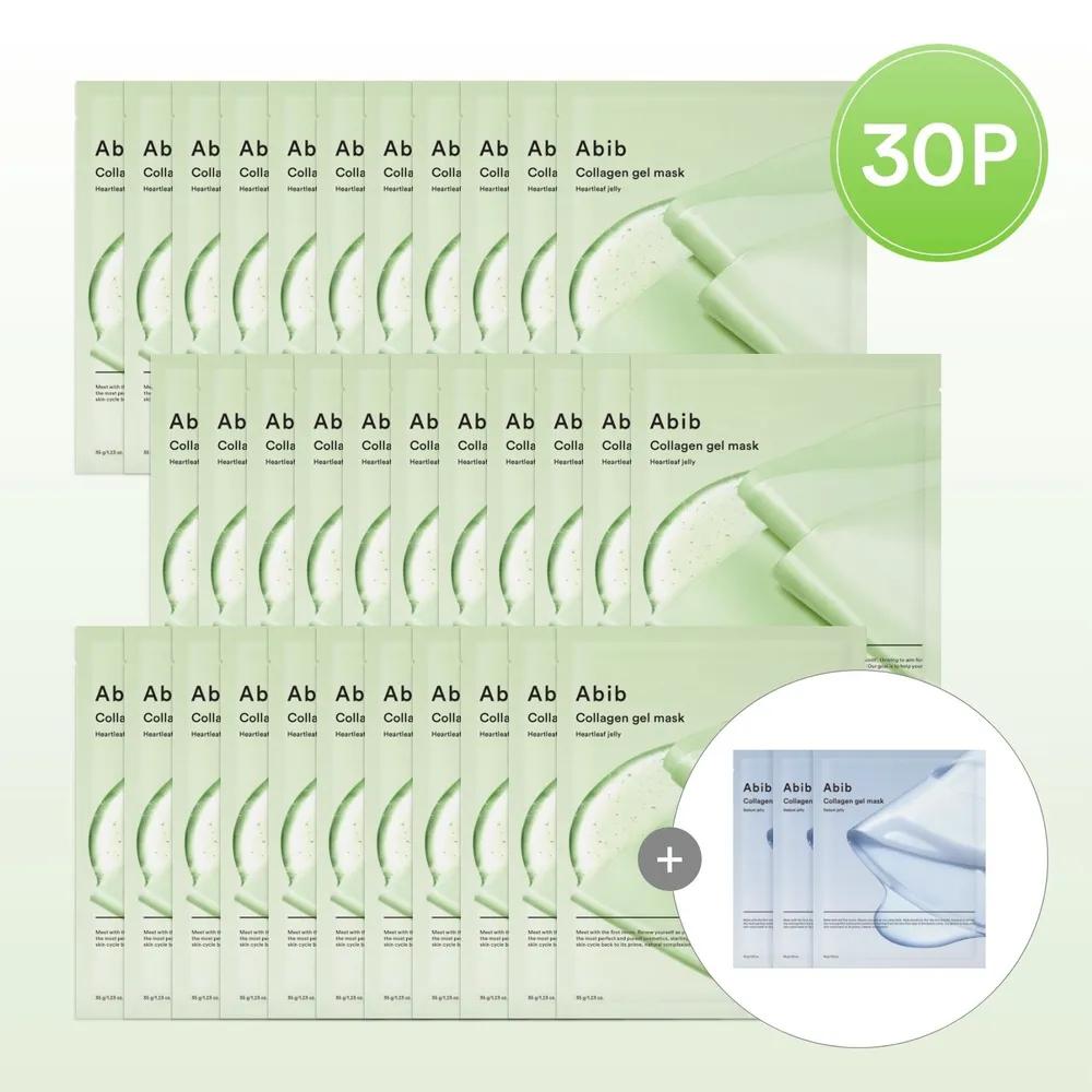[Large Size Special] 30 Collagen Gel Mask Jelly Sheets + 3 Moisture Herb Jelly Sheets Free Gift 10 Revival Grass Jelly Sheets