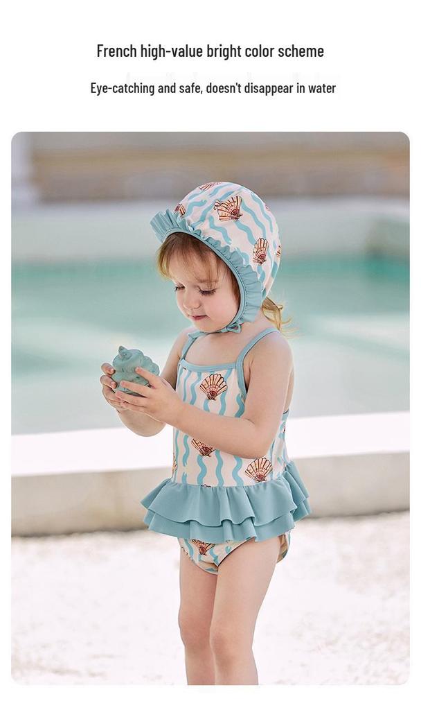 Girls' High-End One-Piece Swimsuit - Summer Beach Wear for Kids