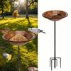 Rust-Proof Bird Feeder Easy To Clean Bird Feeding Bowl Ornament Bird Bath Bowl Porch Backyard