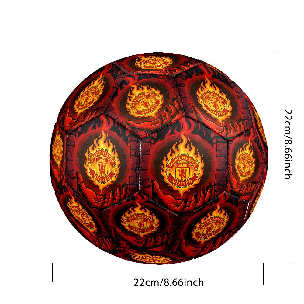 Manchester Crest Soccer Ball Size 5 Football Machine-Stitched Indoor/Outdoor Training and Matches Perfect Commemorative Gift for Soccer Lovers