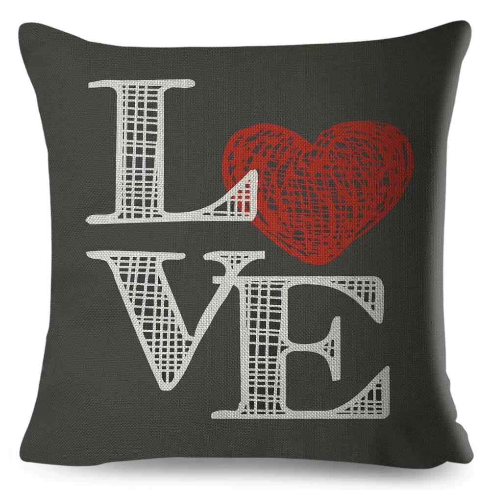 

Скандинавский стиль Любовь Сердце Письмо Наволочка Декор Цветочный принт Наволочка для Дома Автомобиля Дивана Полиэстер Чехол для подушки x 66x66cm