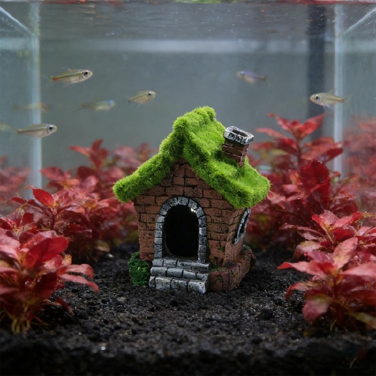 Unique Resins Cottage Fish Tanks Ornament Resins Artificial Shrimp Hide Cave For Creative Underwater Landscape