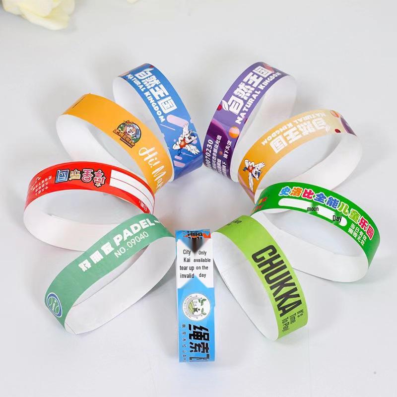 Fluorescent Tyvek Wristband for Amusement and Children's Parks