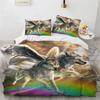 Copripiumino Lupo Microfibra Set Biancheria da Letto Animali Esotici Copripiumino Animali Selvatici Matrimoniale King Queen Per Adolescenti Adulti Decorazione Camera da Letto