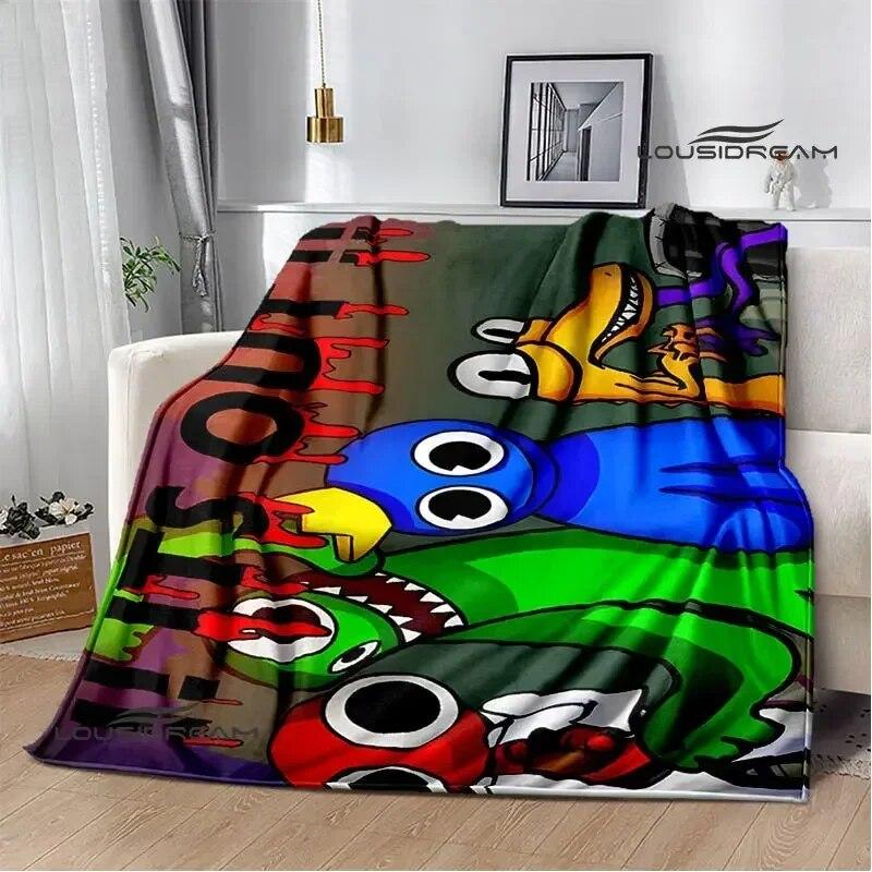 Game Rainbow Friends Cartoon Printed Blankets Warm Flange Blanket Picnic Blanket Blankets for Beds Bed Linings Birthday Gift