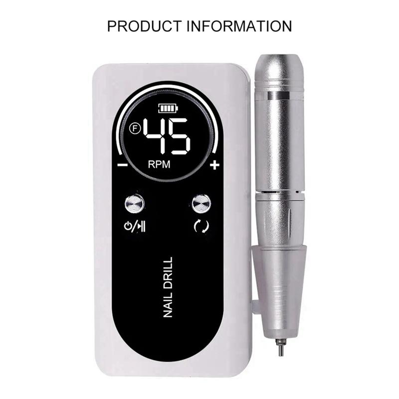 

A96I-45000 об/мин Электрическая Портативная Машинка для Сверления Ногтей Перезаряжаемая Низкий Уровень Шума Фрезер для Ногтей Пилка Для Маникюра Салонный Инструмент Легкая Установка розовый