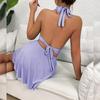 European & American Women's Fashion V-Neck Bodycon Bandage Mini Dress - Backless & Sexy 2025 Collection