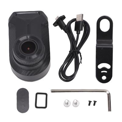 2K Motorcycle Dash Cam, 2.4G WiFi Riding Recorder with APP Control, Loop Recording, Plug and Play, TF Card Support