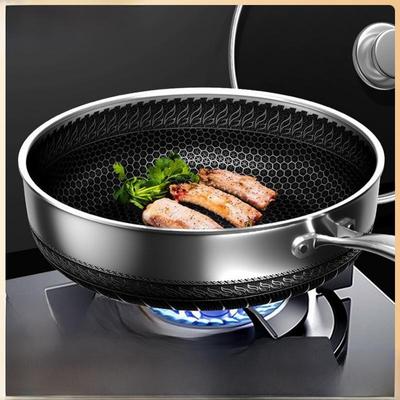 Αντικολλητικό τηγάνι κηρήθρας από ανοξείδωτο ατσάλι 316 με βαθύ αντικολλητικό σχεδιασμό, συμβατό με όλες τις εστίες μαγειρέματος
