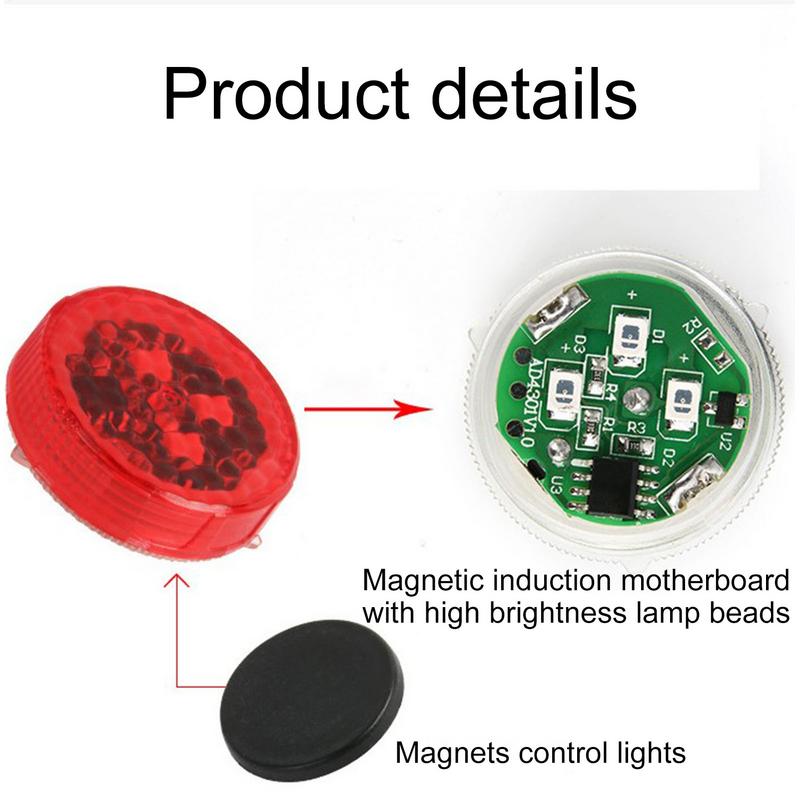 1pcs Car Door Warning Led Light Wireless Safety Warning Anti-collision 5 LED Magnetic Sensor Strobe Flashing Alarm Signal Lights