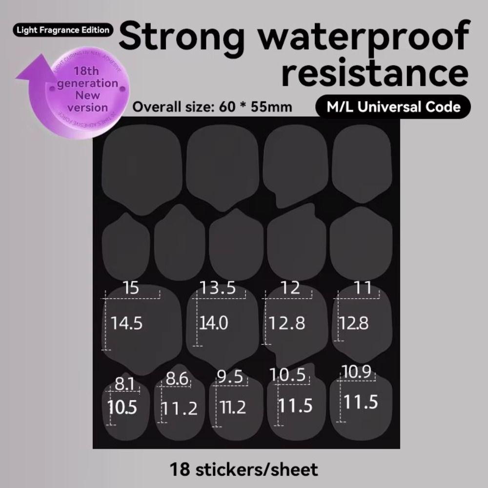 10Sheets/Set Transparent UV Nail Jelly Glue Double Sided Waterproof Nail Glue Sticker Strong Adhesion Press-on Nails Glue