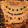 Warm Light Wall Hanging Banner Cartoon DIY Pull Flag Christmas Luminous Banner  Christmas Party