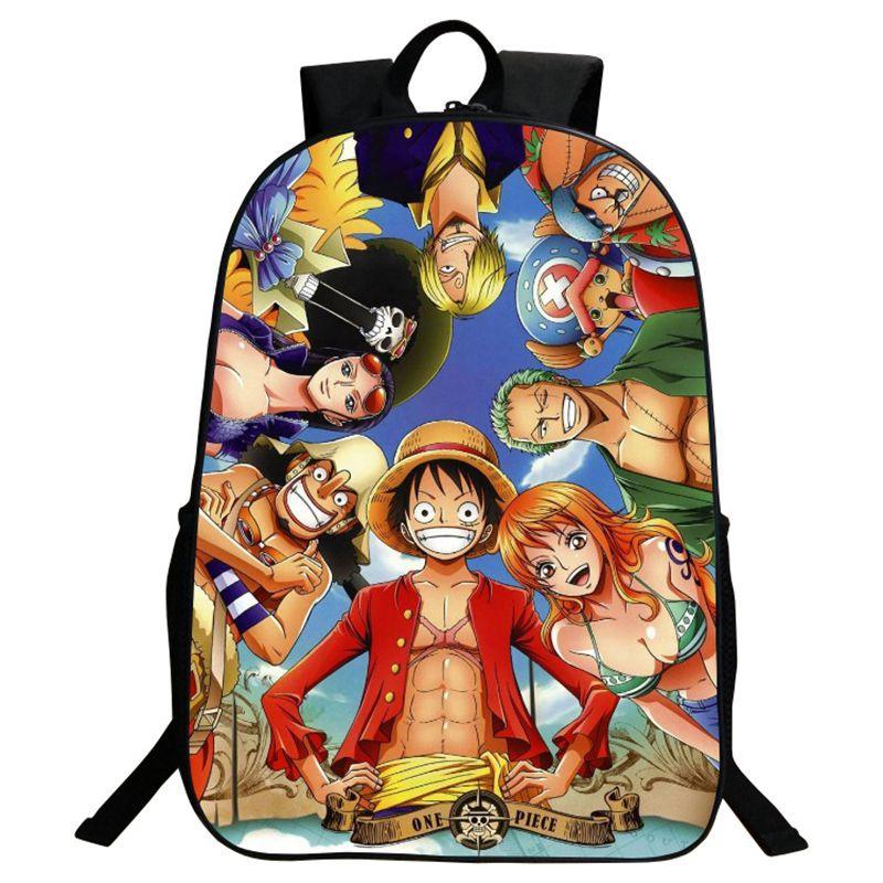 Durable And Fashionable Anime One Piece Monkey D. Luffy Travel Bookbag For Students