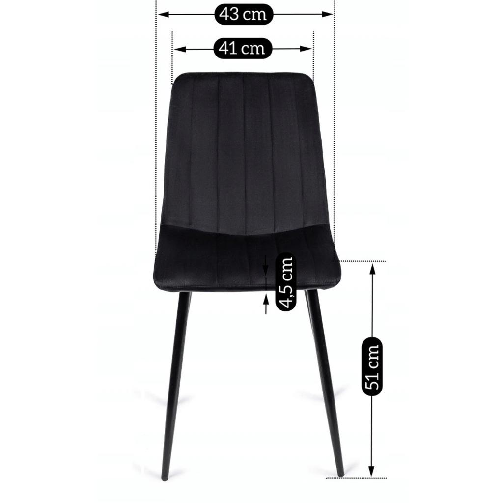 Ibis Upholstered Dining Chair Black Velvet Modern Loft