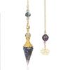 Seven-Color Crystal Resin Hexagonal Cone Pendulum Pendant 
