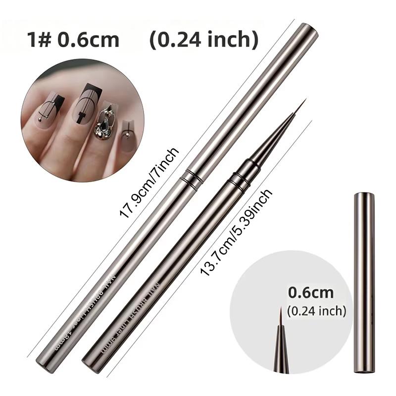 

6/9/12/15/18/25mm Nails Art Liner Brushes Elongated Lines Striping Drawing Painting Nail Design Pen Professional Manicure Tool