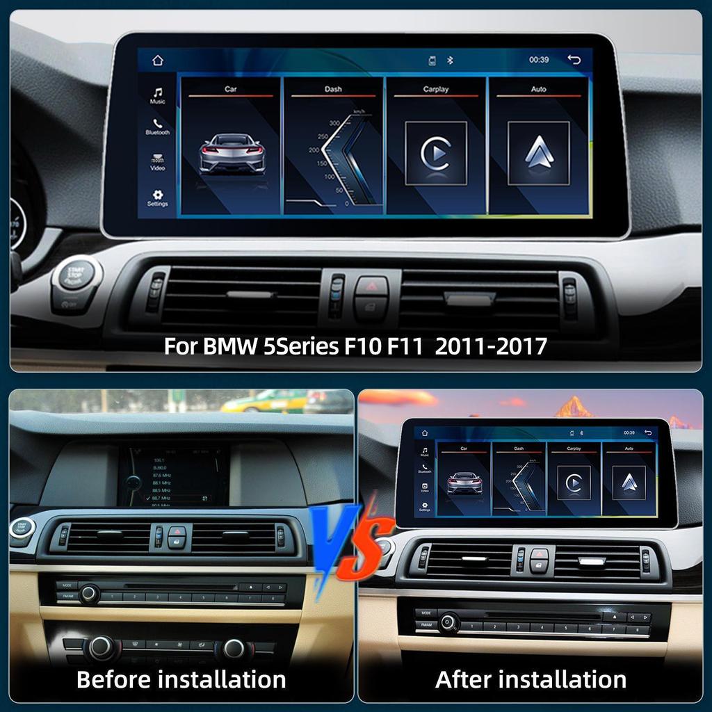 12.3-Inch BMW 5 Series F10/F11 Central Control Screen with Wireless CarPlay & Navigation