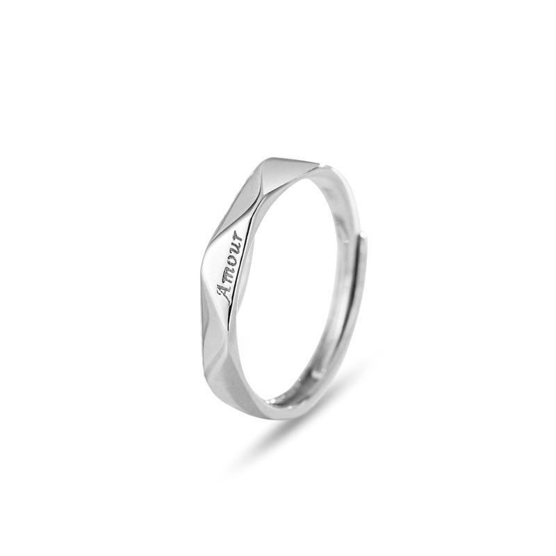 

Letter Diamond Couple Ring Necklace for Men and Women, Fashionable Students, Collarbone Chain (as the picture-20043-)-