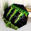 Monster Energy LOGO Print Automatic Umbrella, 8 Rib Iron Frame, Plastic Handle, Suitable for Outdoor Travel &Daily , Ideal Gift