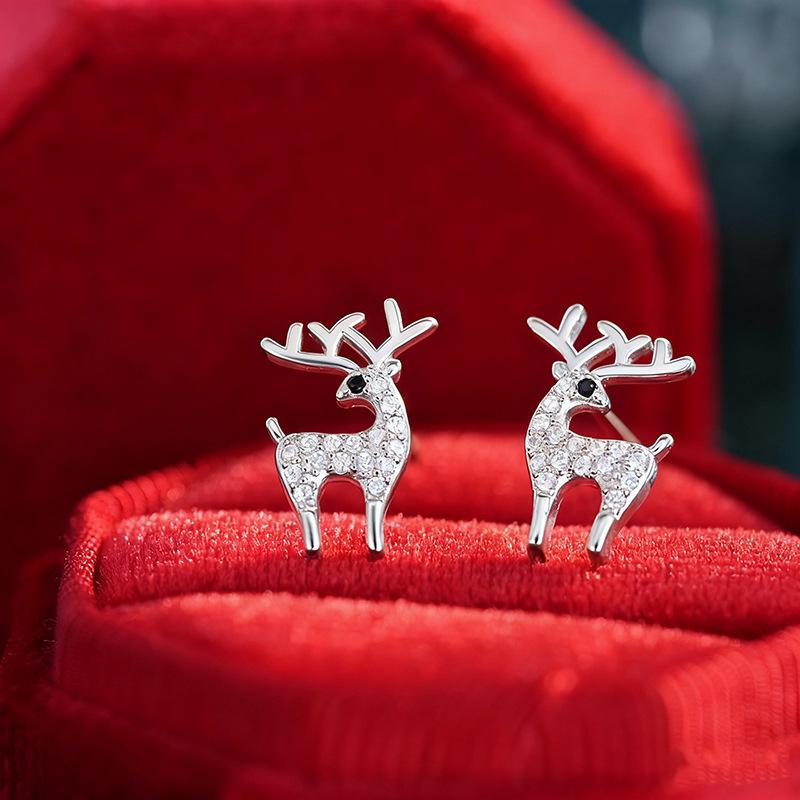 Simple And Cute Deer Stud Earrings, Elk Christmas Ornaments, Christmas Style Korean Version Of Temu New Earrings
