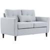 2-Seater Sofa with Cushions and Padded Seat Washable Pillow Cover 140x78x83 Cm Light Grey