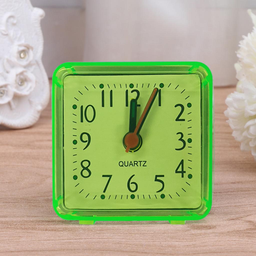 Mini Square Alarm Clock Analogs Nonticking Battery Operated Clocks for Children Boys Girls Birthday Gift Attachments