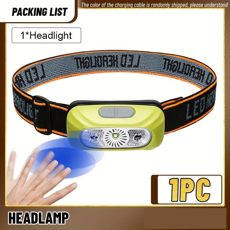 Sports Headlamp USB Rechargeable Hands-free Flashlight with Bright Beam Automatic Switch In 3 Modes, Camping, Fishing, and Emergency Situations