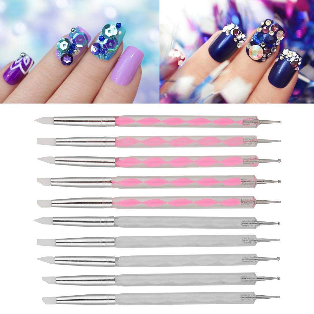 5pcs Nail Art Dotting Pen  Ended Nail Painting Pen  Carving Pen with Acrylic Handle
