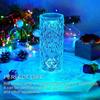 Lâmpada de mesa de cristal led rosa luz projetor 3/16 cores toque ajustável romântico diamante atmosfera luz usb toque luz da noite
