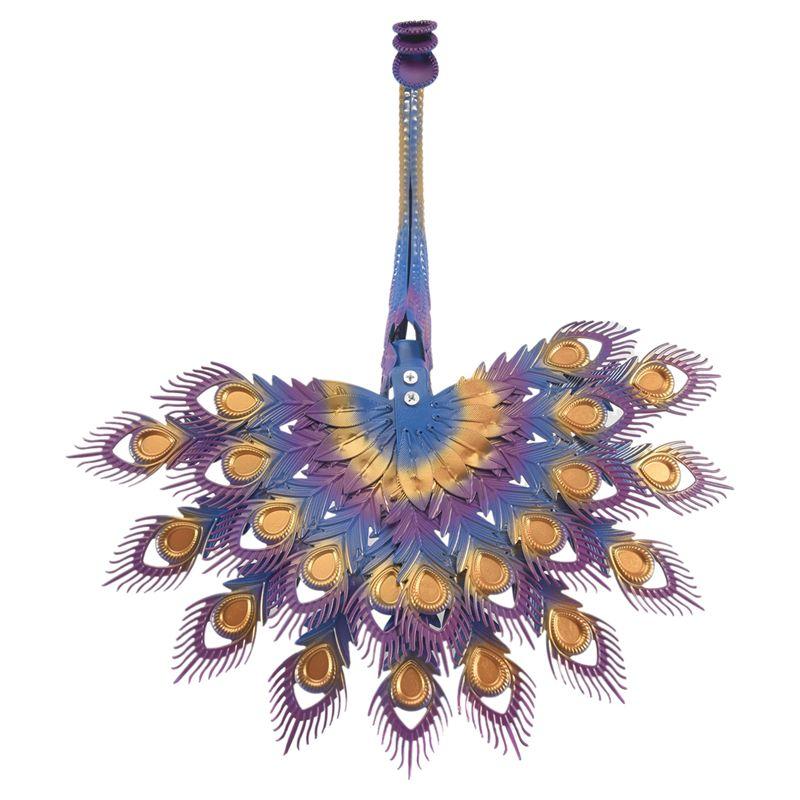 ABBY-Beautiful Peacock Statue Realistic Metal Peacock Lawn Decoration Outdoor Sculpture Easy DIY Assembly