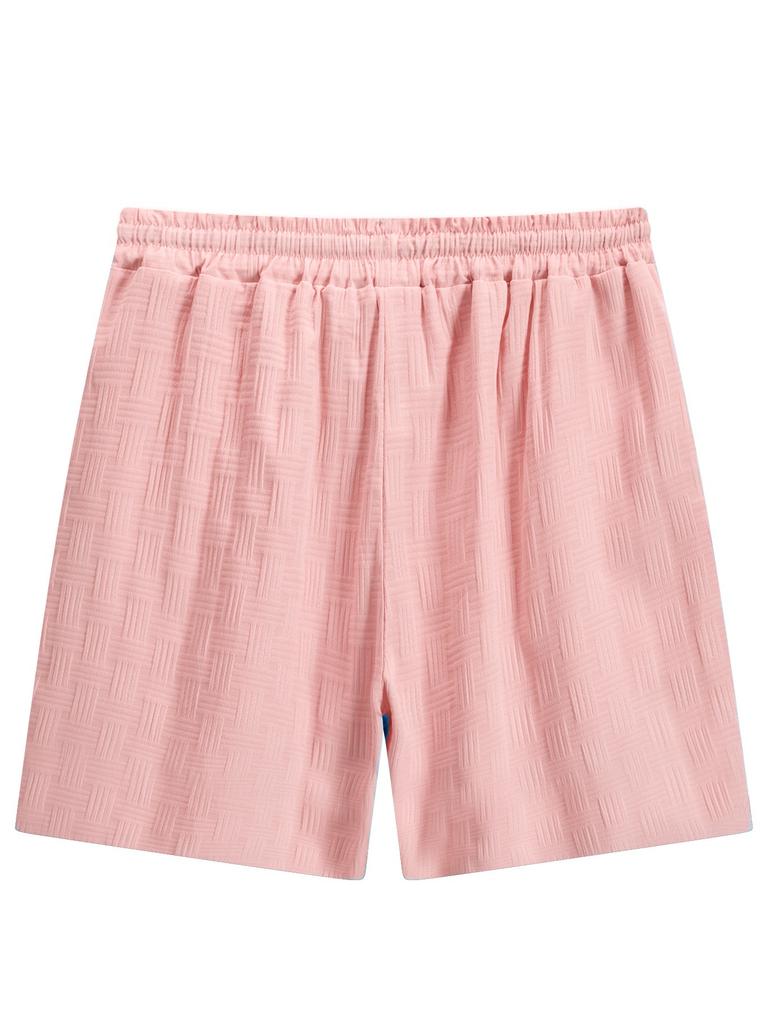 Men's Plaid Zipper Sleeveless Vest Shorts Two-piece Set