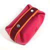 HERMES Brida Black PM Pouch bag vanity bag Hand Bag Canvas hibiscus pink